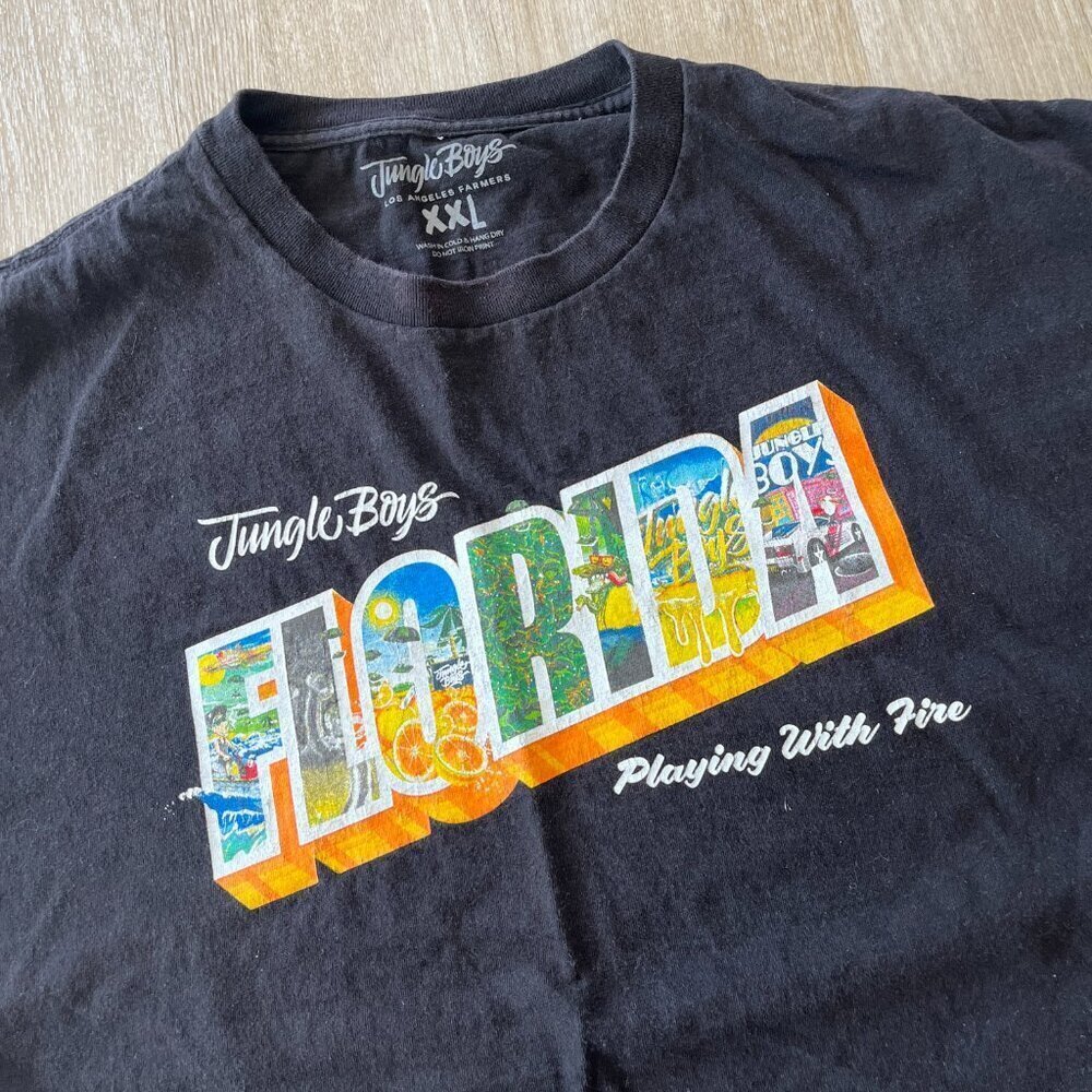 Rare! Unisex Jungle Boys Black Short Sleeve "Florida" Tshirt - XXL - Picture 2 of 5